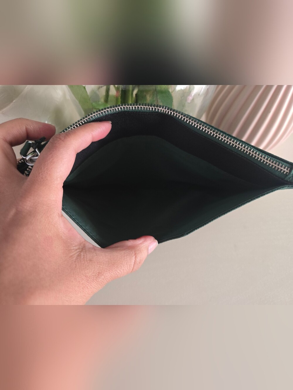 Prada Beauty Forest Green Cosmetic Pouch with Dust Bag - Picture 4 of 8